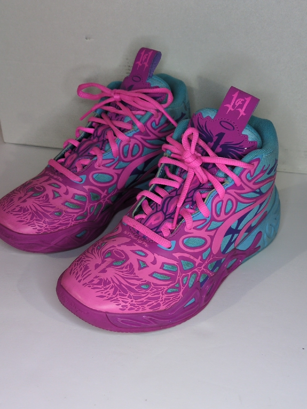 PUMA LaMelo BasketBall MB.04 1 Love Deep Orchid-Poison Pink/Teal High-Top US 5